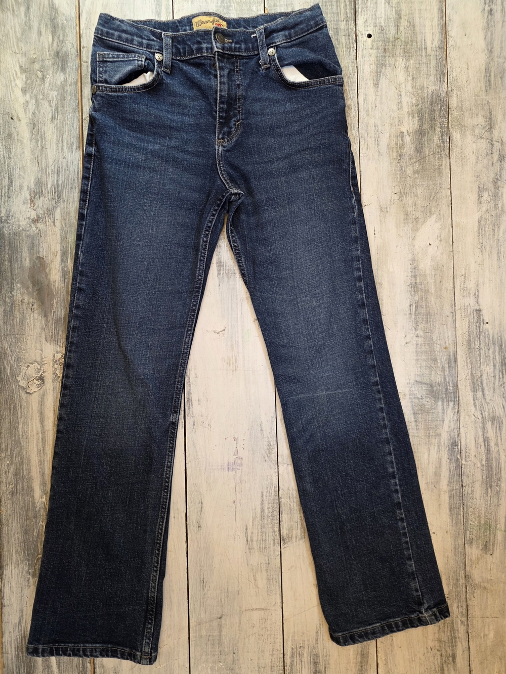 Wrangler 20X Women's Straight-Leg Dark Blue Jeans W/ Adjustable Waist sz 14